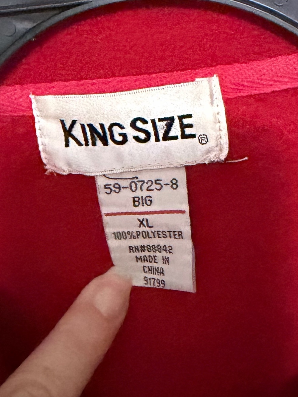 King Size Women's Red Teddy Fleece Zip Jacket - Picture 2 of 3